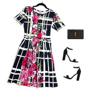 LuLaRoe Black and White Floral Midi Dress BEAUTIFUL EASTER DRESS!